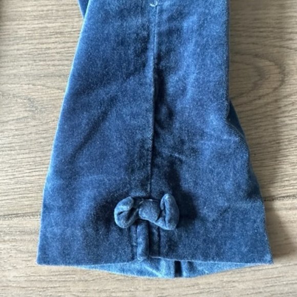 JANIE AND JACK GIRLS VELVET FULL LENGTH PANTS WITH BOW DETAIL - Picture 3 of 4